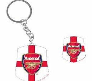  Arsenal FC Club Country Key Ring And Badge