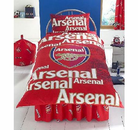 Arsenal Duvet Cover and Pillowcase FC Shadow Crest Design Bedding - Special Low Price