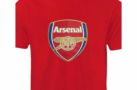 Arsenal F.C. Arsenal FC Official Football Gift Mens Crest T-Shirt Red Medium