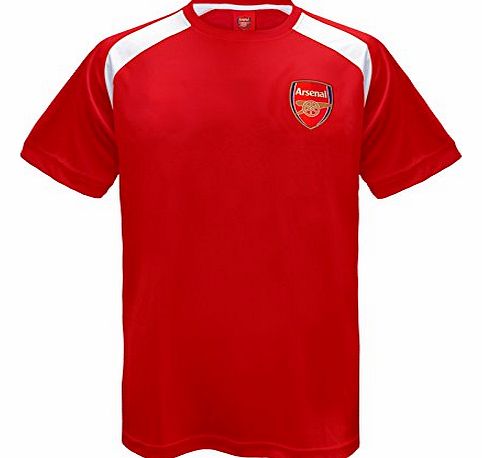 Arsenal F.C. Arsenal FC Official Football Gift Mens Poly Training Kit T-Shirt Red 3XL