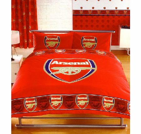 Arsenal FC Duvet Cover and Pillowcase Double Border Design Bedding