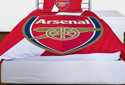 Arsenal FC Stripe Crest Single Duvet Cover and