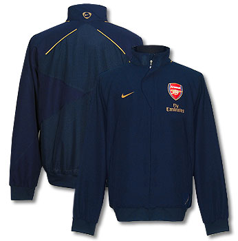 Official 07-08 Arsenal Warmup Jacket (black) shirt manufactured by Nike. Available in sizes M L XL.