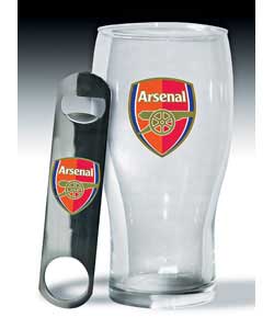 Pint Glass and Bottle Opener