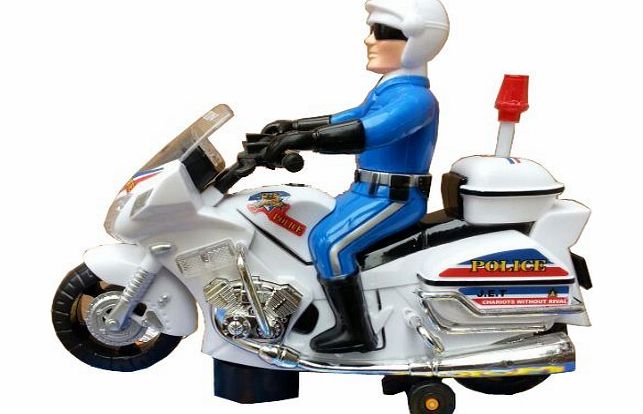 ARSUK Toy Super Police Motor Bike Bicycle Bump and Go Flashing lights amp; Sound kids Toy