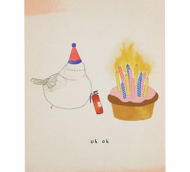 Art Press Bird with Candles Birthday Card