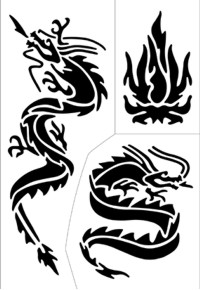 art Tattoo Stencil - Dragon (AT-28)