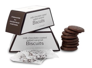 Artisan du chocolat Milk chocolate coated salted caramel biscuits