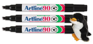 Artline 90 Permanent Marker Chisel Tip Black Ref