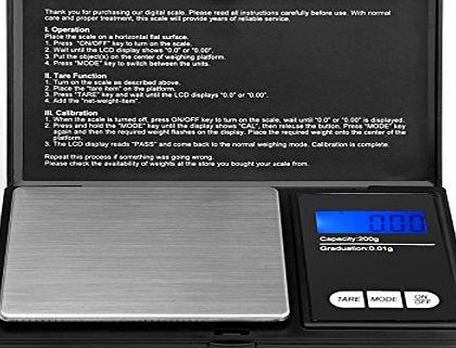 Ascher Pocket Scale- Ascher Portable Digital Scale with Back-lit LCD Display, Elite Digital Pocket Scale 200 x 0.01g, Mini scales 200g, Mini Digital Weighing Scale