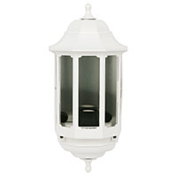 ASD Half 60W White Lantern Wall Light Photocell