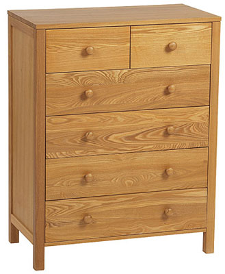 ash Chest of Drawers 2 Over 4 Drawer Ashdown