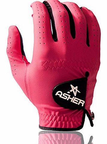 Asher Mens Asher Chuck All Weather Golf Glove (80s Pink, Medium)