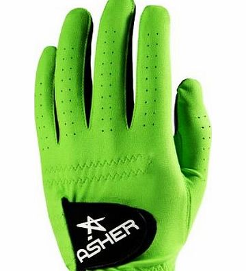 Asher Mens The Chuck All Weather Golf Glove by Asher (Electric Green, Large)