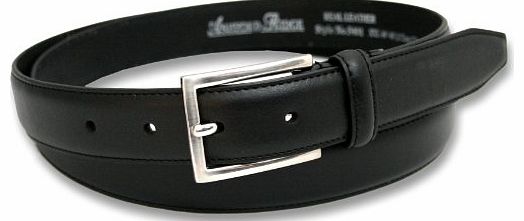 Mens 30mm (1.25``) Suit Trouser Feather Stitched Leather Belt Black XL