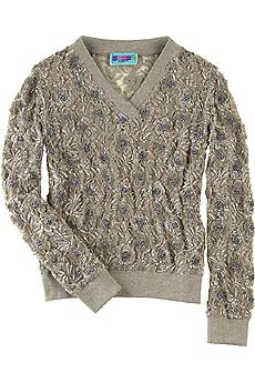 Lace beaded sweater