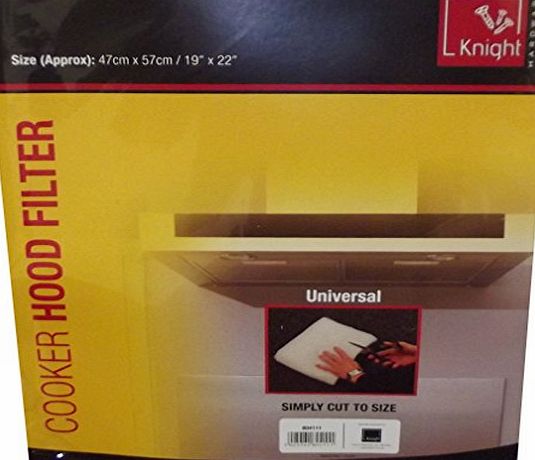 Ashley Kitchen Cooker Hood / Extractor Filter, Cut To Size, Washable, 47 cm x 57 cm, Universal