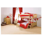 Ashley Pine Triple Bunk Bed And Silentnight