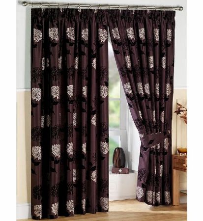 Charlotte Chocolate Lined Curtains