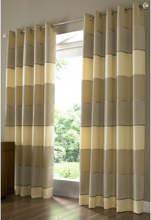 Ashley Wilde Lucas Gold Ochre Lined Eyelet Curtains