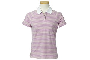 Ashworth Ladies Stretch Stripe Knit Polo