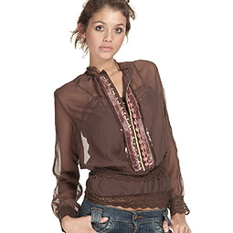 ASOS Lace Trim Beaded Zip Top