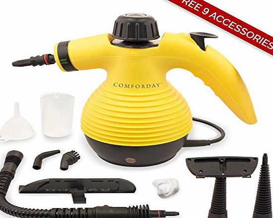 Aspectek TOP RATED Handheld Multi-PURPOSE Pressurized Steam Cleaner for Stain removal, curtains, bed bug control, car seats and more UK PLUG
