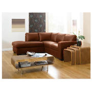leather left hand facing corner sofa, cognac