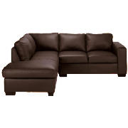 Left Hand Corner Leather Sofa, Brown