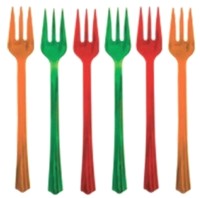 Assorted Colour Cocktail Forks PK24