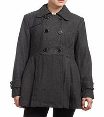 Assuili Grey double breasted wool blend coat