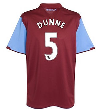 Nike 2010-11 Aston Villa Nike Home Shirt (Dunne 5)