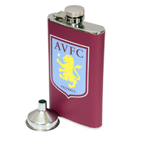 aston Villa Printed Leather Hip Flask.