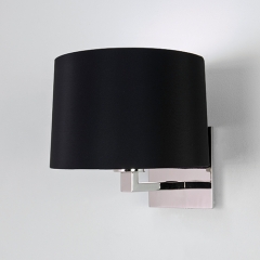 Azumi Plus Wall Light Polished Nickel Black Shade