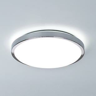 Astro Lighting Denia Polished Chrome Bathroom Ceiling Light With White Shade
