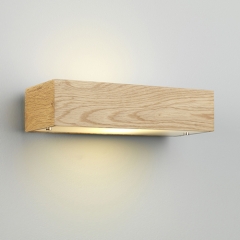 Manerbio Rectangular Oak Wall Light