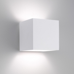 Pienza Square White Plaster Wall Light