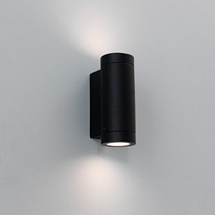 Porto Black Low Energy Outdoor Wall Light That Directs Light Both Up And Down