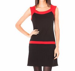 ASTUCES PARIS Black and red shift dress