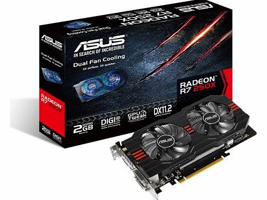 ASUS  AMD Radeon R7 250X Graphics Card (2GB, GDDR5, PCI Express 3.0)