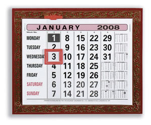 At-a-Glance 2008 Wall Calendar Gold Blocked