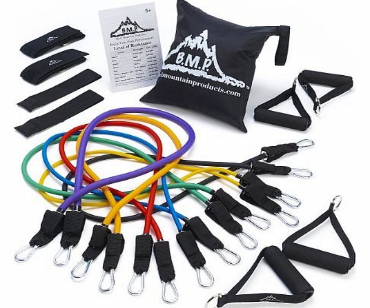Black Mountain Products Ultimate Resistance Band Set with Starter Guide Athletics, Exercise, Workout, Sport, Fitness