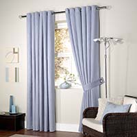 Lined Faux Suede Eyelet Curtain Blue 112 x 137cm