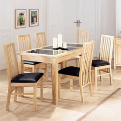 Atlantis Dining Table & Small Slatted Back Chairs