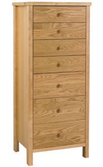 Natural 7 Drawer Tall Chest