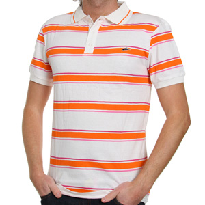 Reyes Polo shirt - Orange/White
