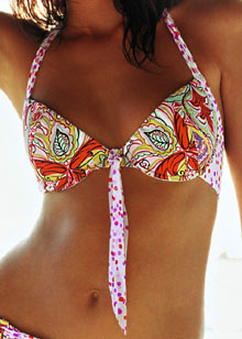 Pop Print plunge bikini top