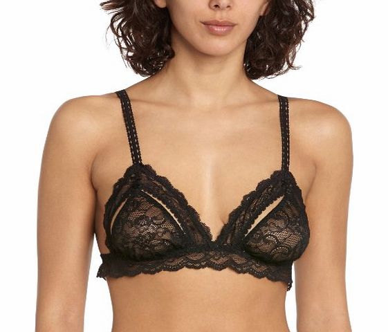 Aubade Womens OPEN UP Floral Everyday Bra, Black, UK 12 (Manufacturer Size: One Size)