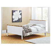 Single Bed Frame, White & Pine With