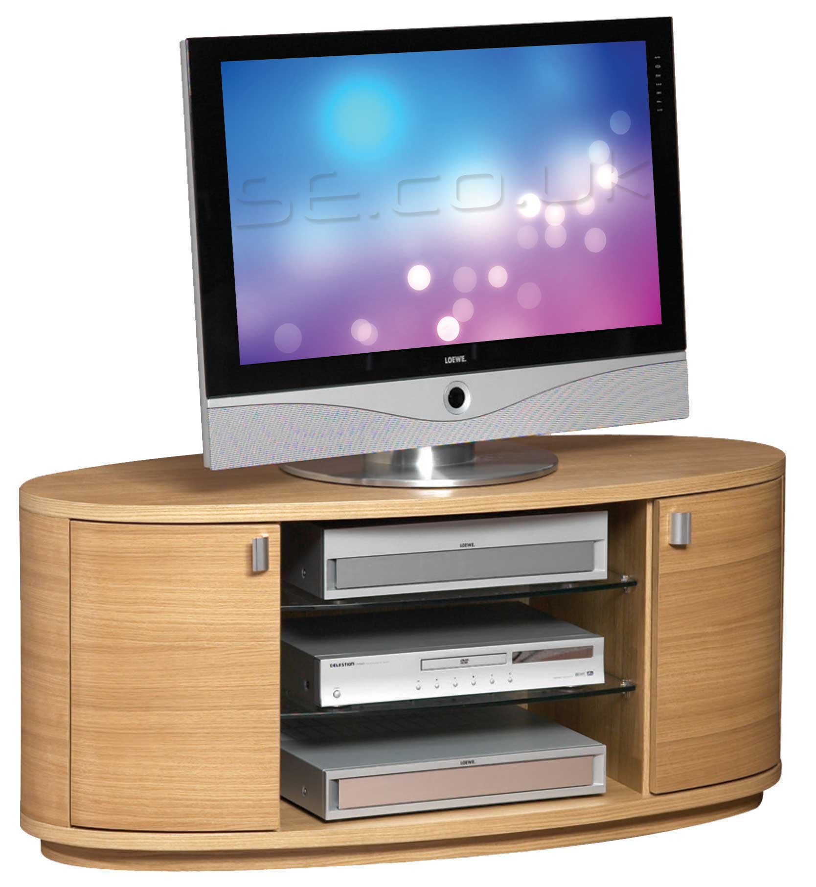 AU106 Eclipse Oak LED and LCD TV Stand